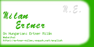 milan ertner business card